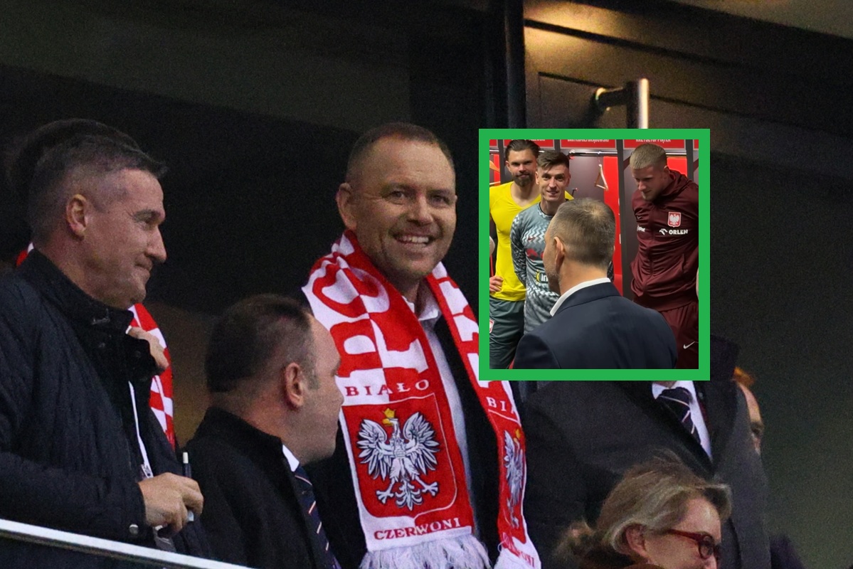 Nawrocki pojawił się w szatni Polaków. Słychać, co krzyczał