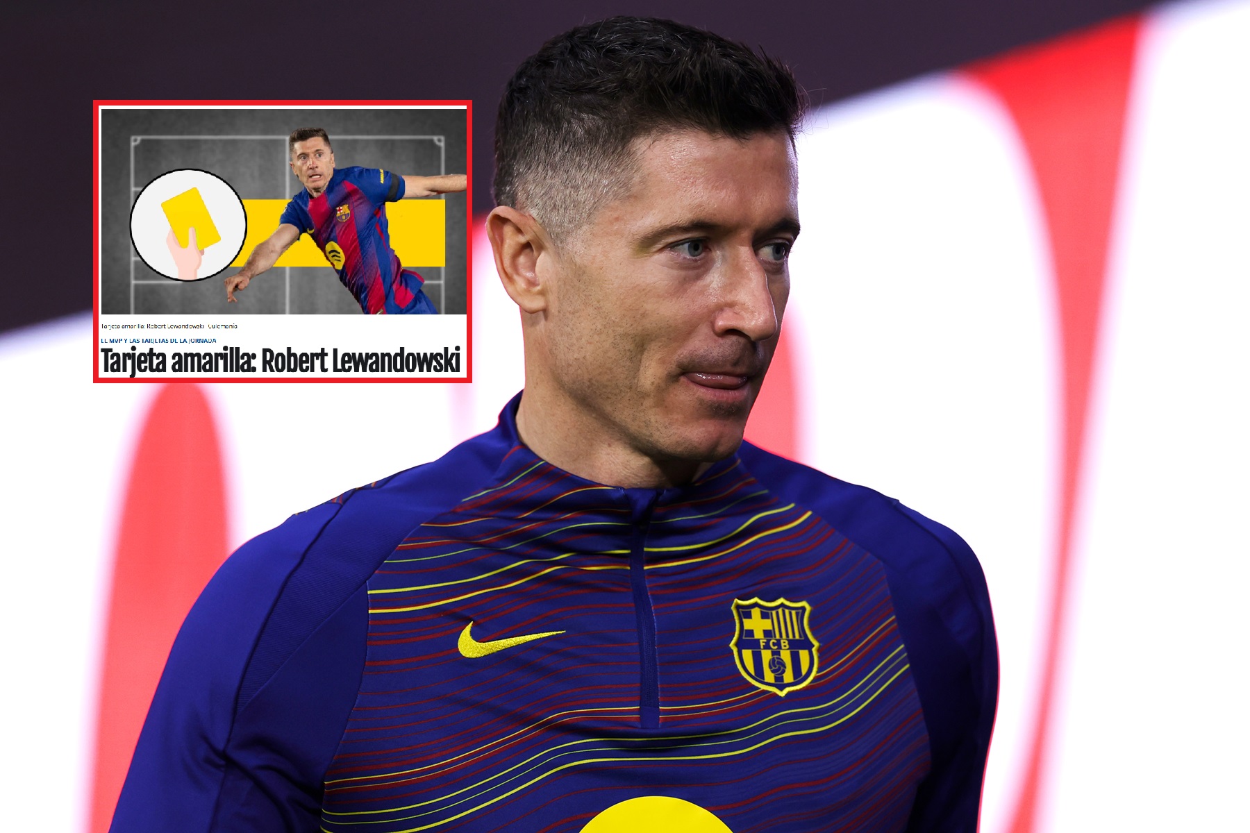 Kpią z Lewandowskiego. Hiszpanie przyznali mu żółtą kartkę
