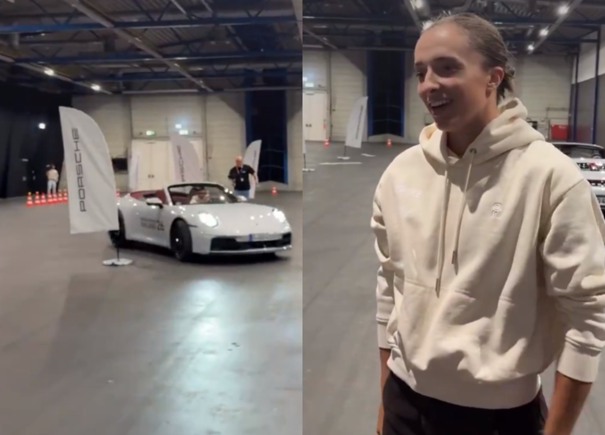 Świątek wskoczyła za kierownicę Porsche. Tak sobie poradziła z wyzwaniem
