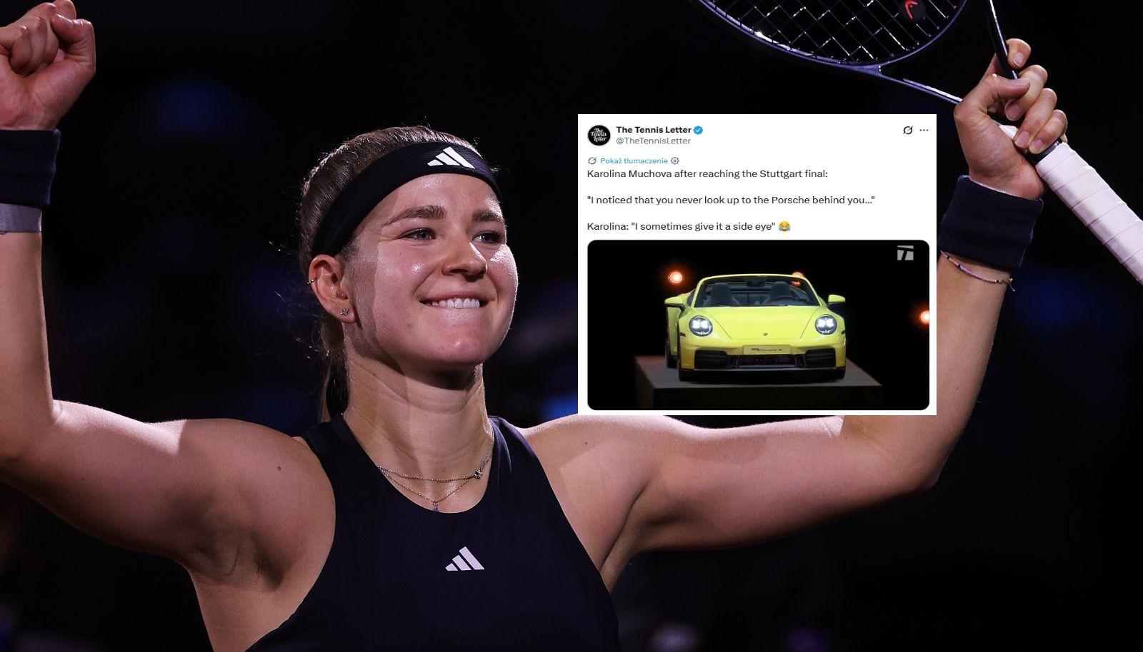 Pytanie o Porsche i błyskotliwa riposta. Muchova rozbawiła kibiców w Stuttgarcie