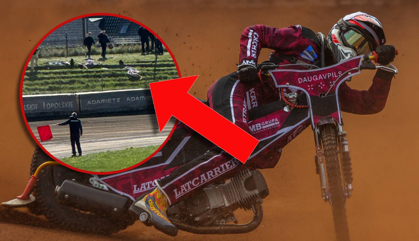 Żużel. Groźny wypadek w Opolu. Zawodnik w karetce, motocykl na trybunach