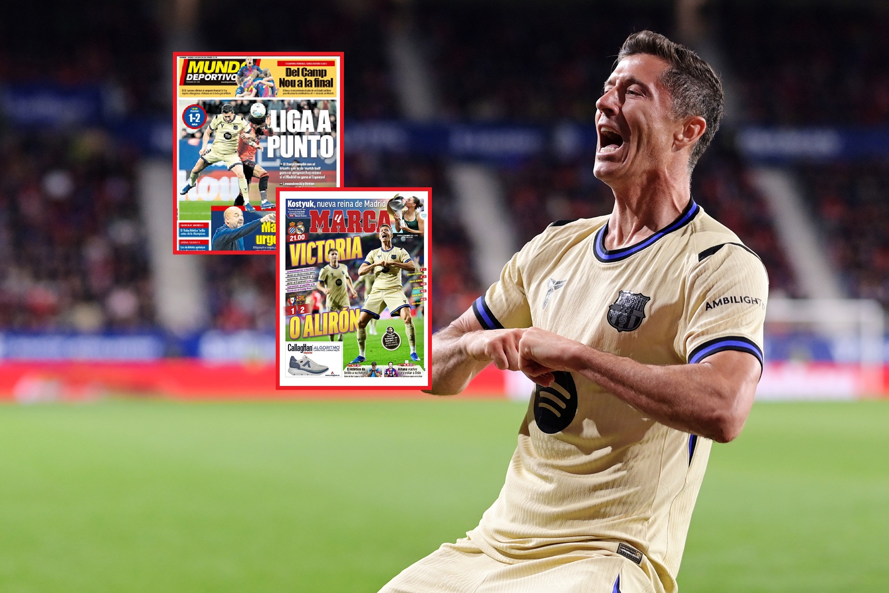 FC Barcelona o krok od mistrzostwa. Lewandowski na okładkach