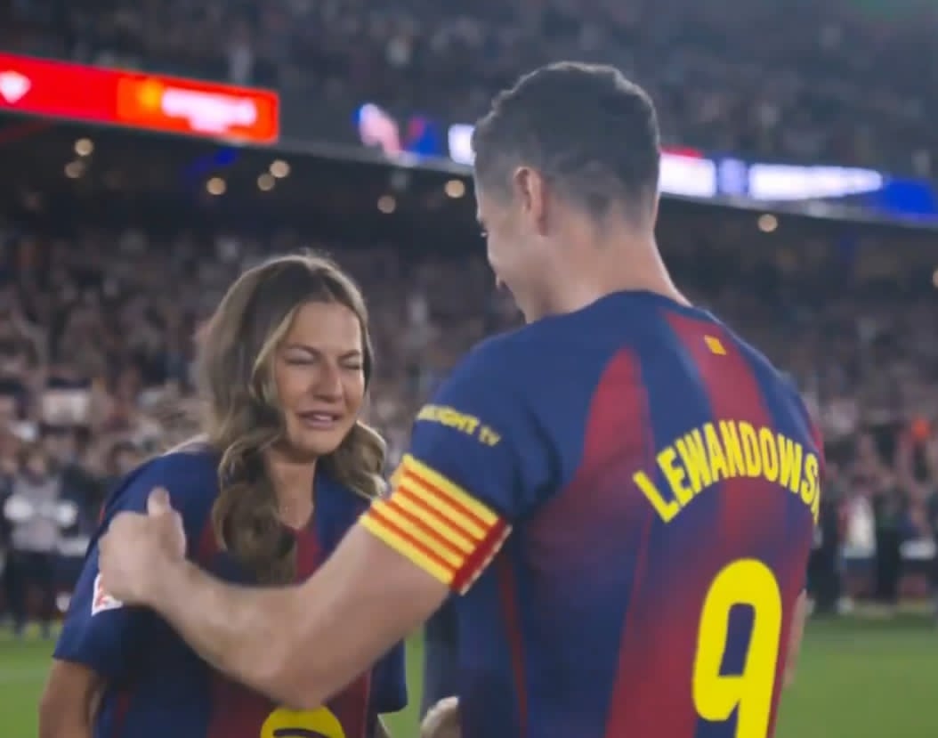 Lewandowska nie kryła łez. Wzruszający moment na Camp Nou