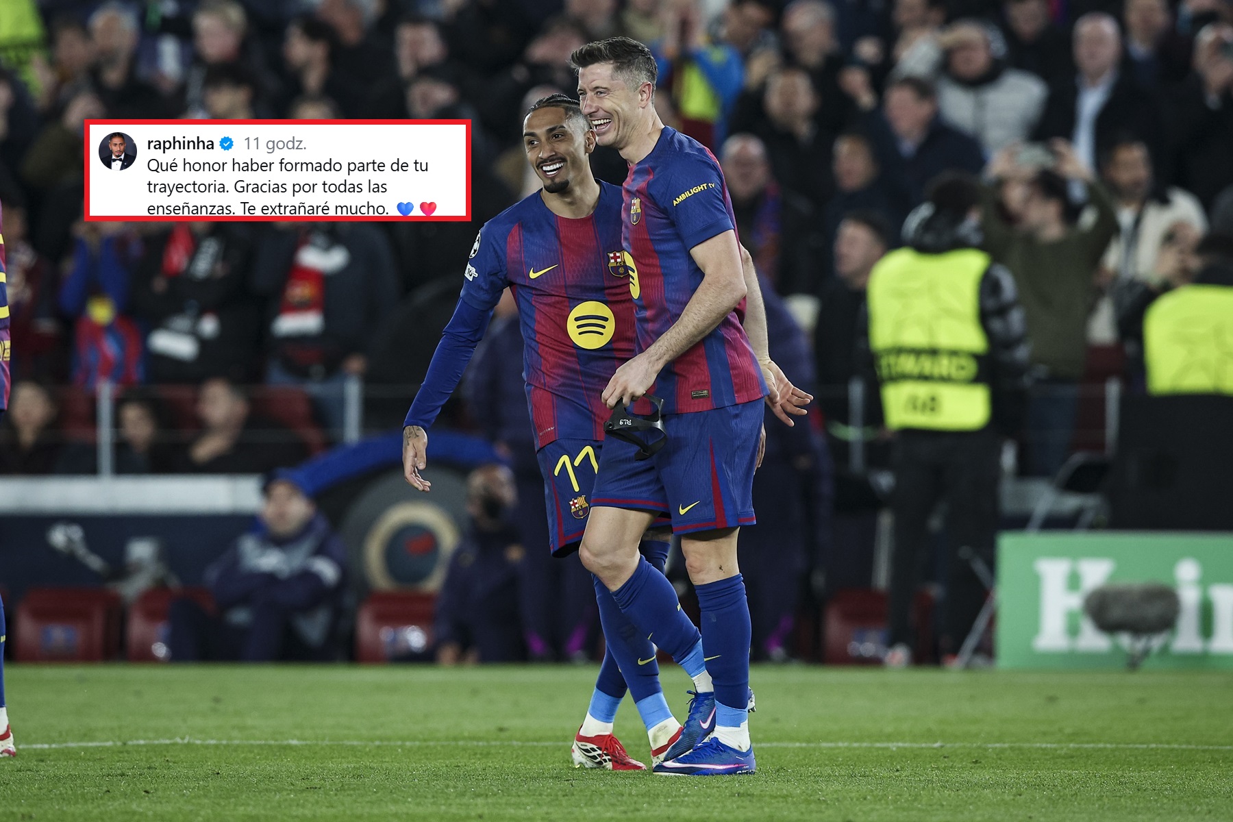 "Dziękuję za wszystkie nauki". Gwiazdor Barcelony napisał do Lewandowskiego