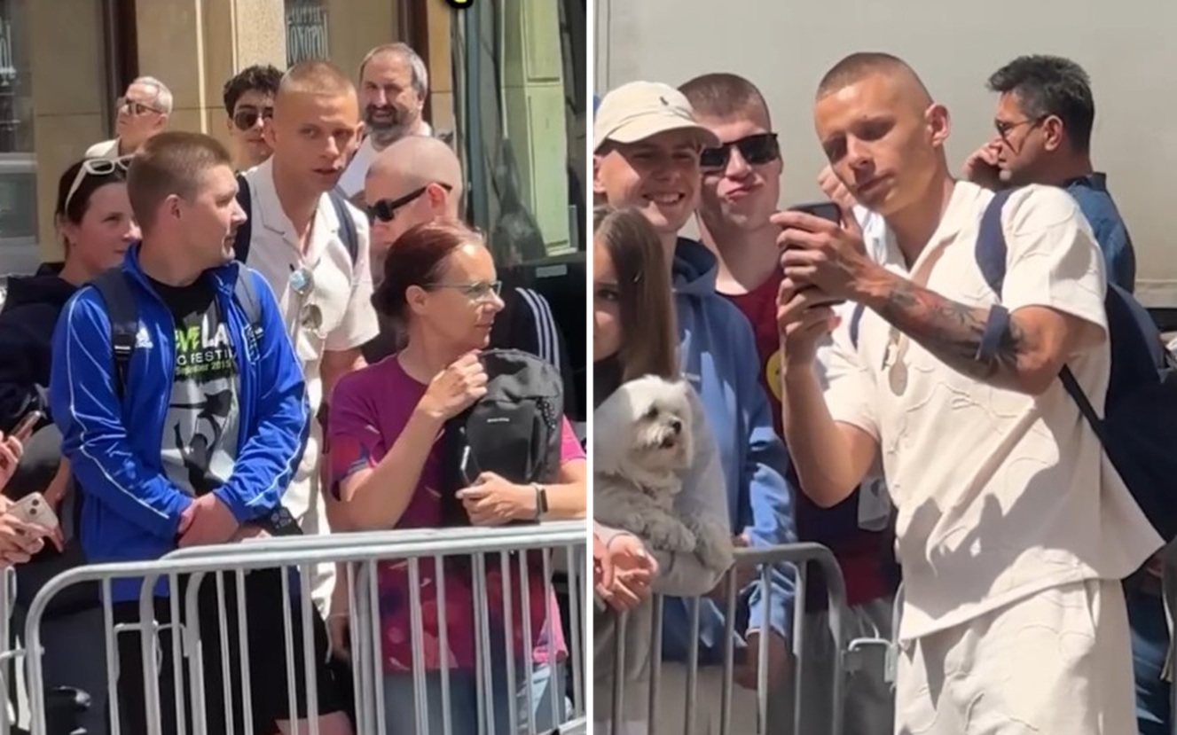 Kuriozalne sceny na zgrupowaniu. Zagubiony debiutant wmieszał się w tłum
