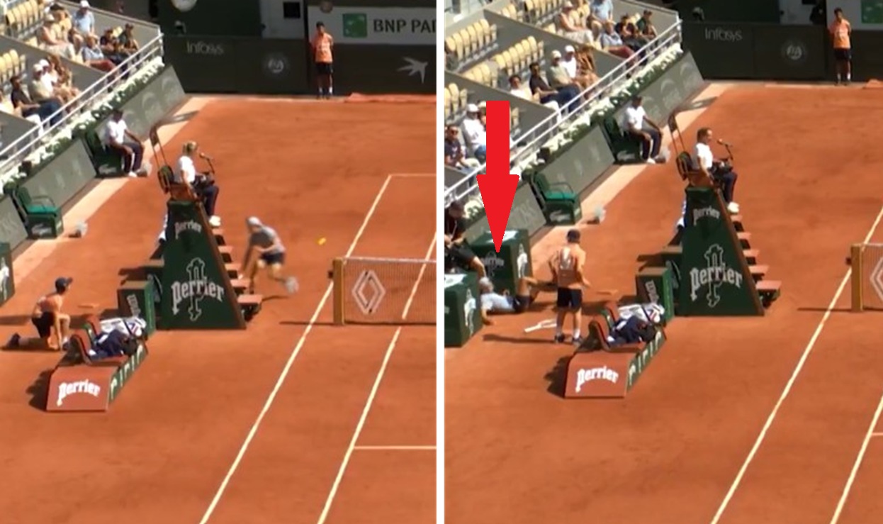 Sędzia aż zbiegła na kort. Niebezpiecznie na Roland Garros