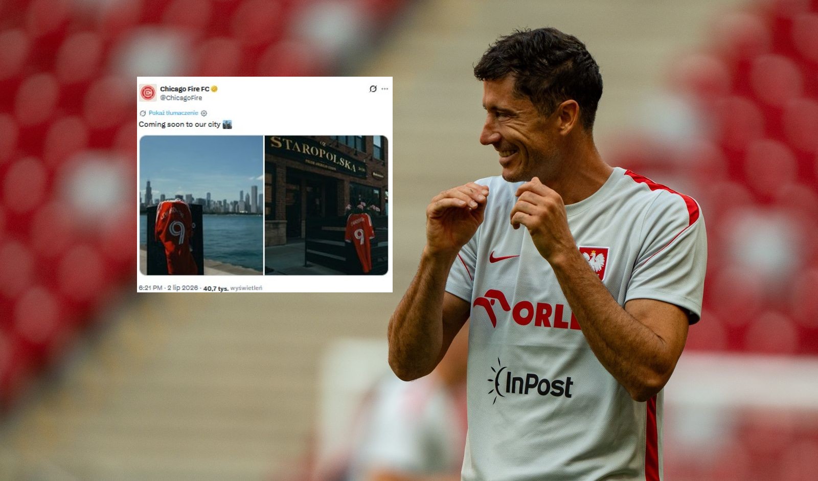 Chicago Fire places No. 9 shirt at city landmarks in tribute to Lewandowski