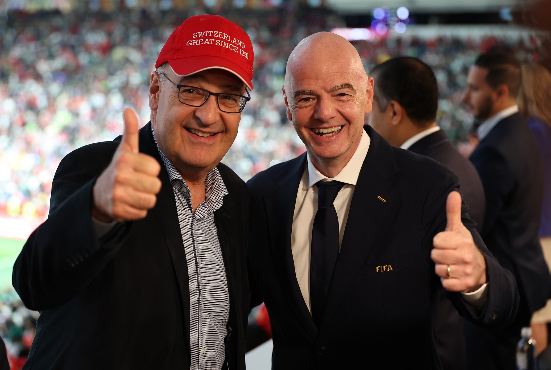 Prezydent Szwajcarii oglądał mecz z Infantino. Wszyscy mówią o jego czapce