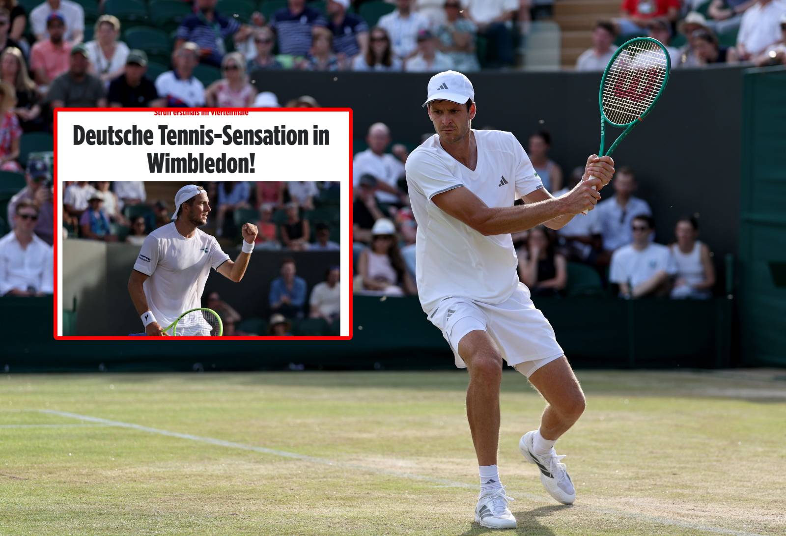 Struff w ćwierćfinale Wimbledonu po dramatycznym wycofaniu Hurkacza