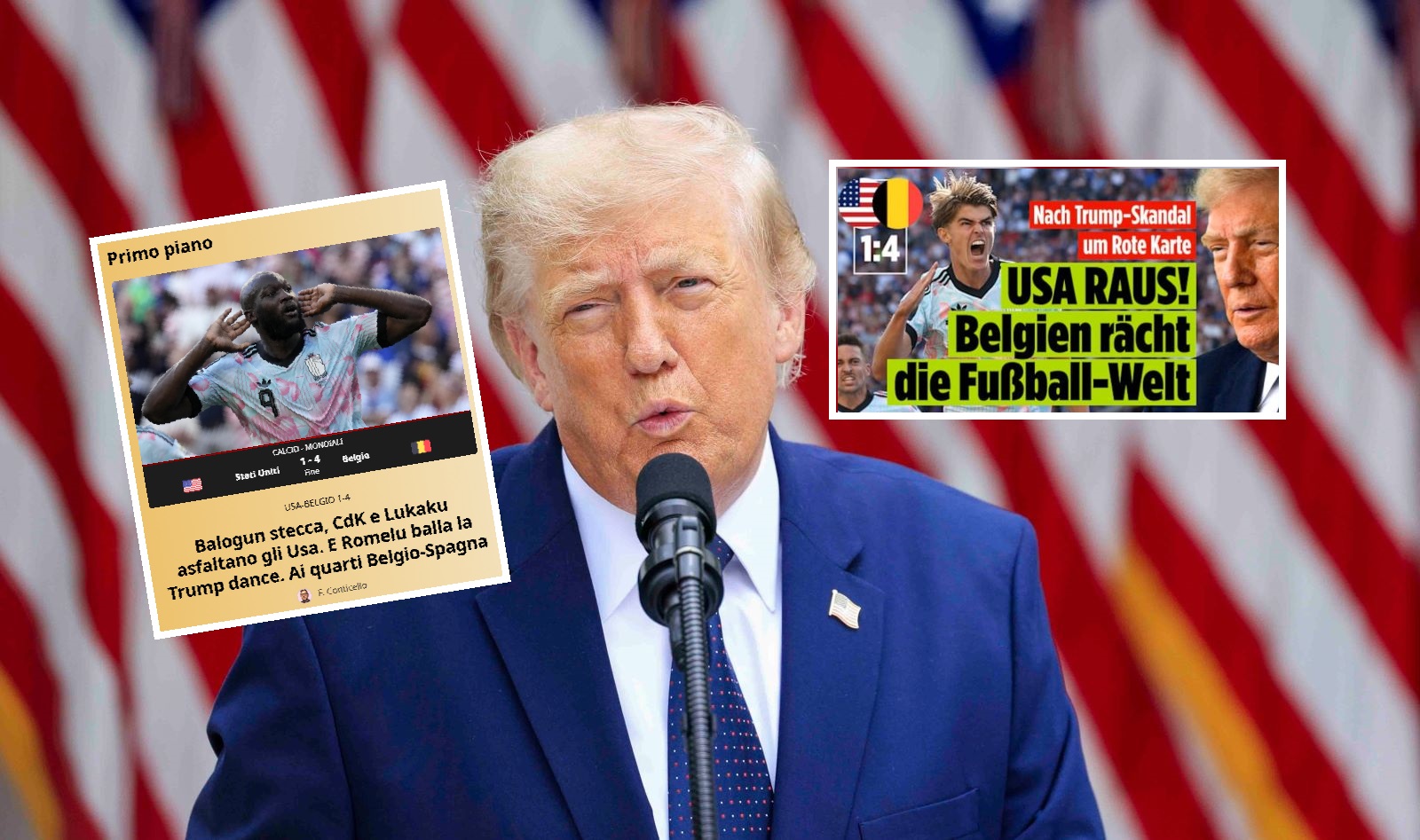 USA odpada z mundialu 1:4 z Belgią – światowe media drwią z Trumpa