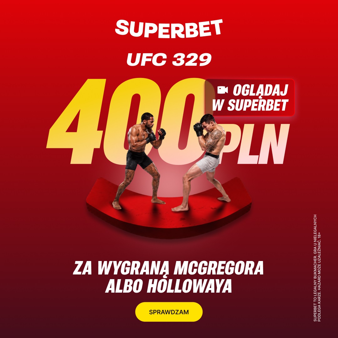 Bonus 400 zł za wskazanie zwycięzcy walki McGregor – Holloway przy stawce 2 zł