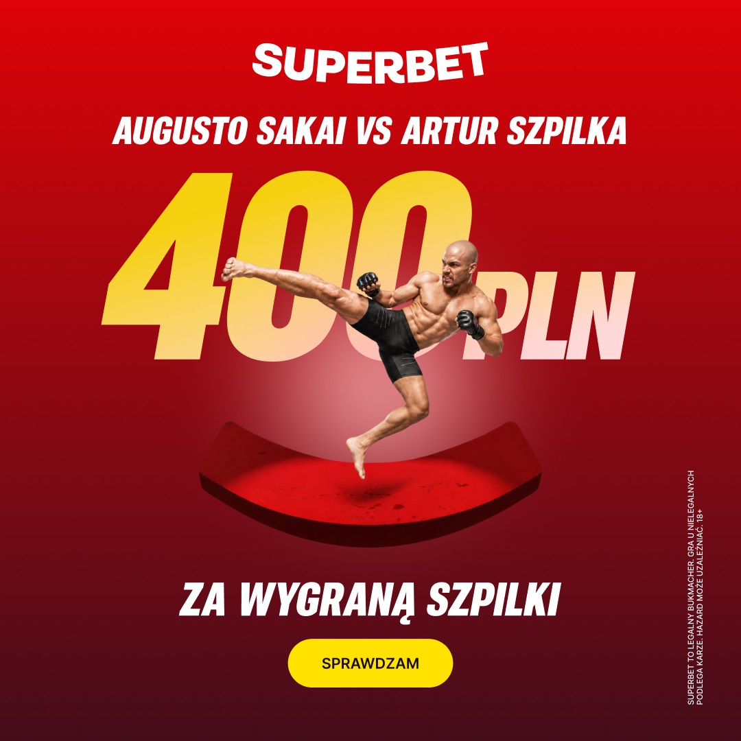Bonus 400 zł za zwycięstwo Artura Szpilki na KSW 120 przy stawce 2 zł. Odbierz!