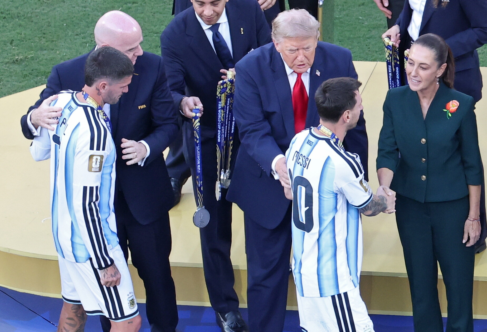 Messi received his medal from Trump after Argentina's World Cup final defeat