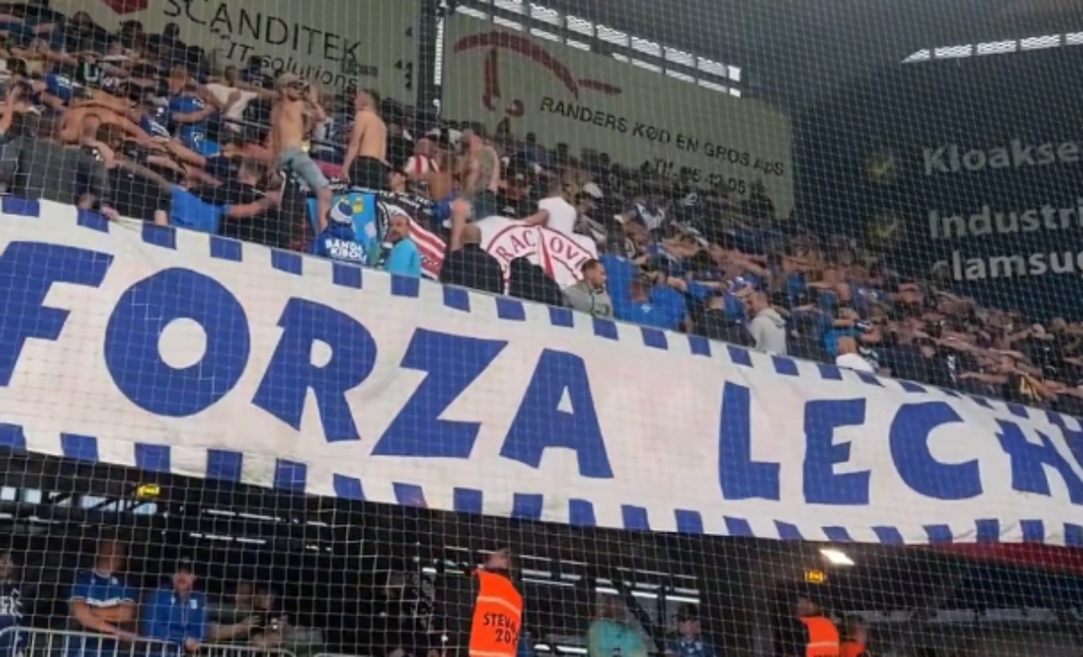 Robi wrażenie. Kibice Lecha skradli show w Danii