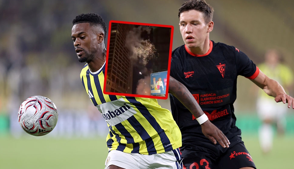 Nocna akcja kibiców Górnika. Odpalili fajerwerki przed hotelem Fenerbahce