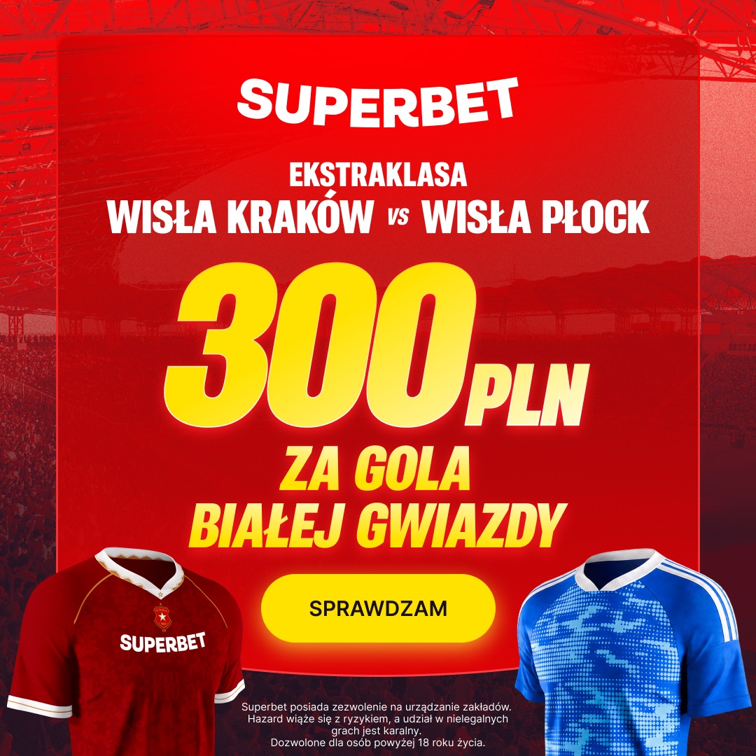 Szalona oferta. Odbierz 300 zł bonusu za gola Wisły Kraków