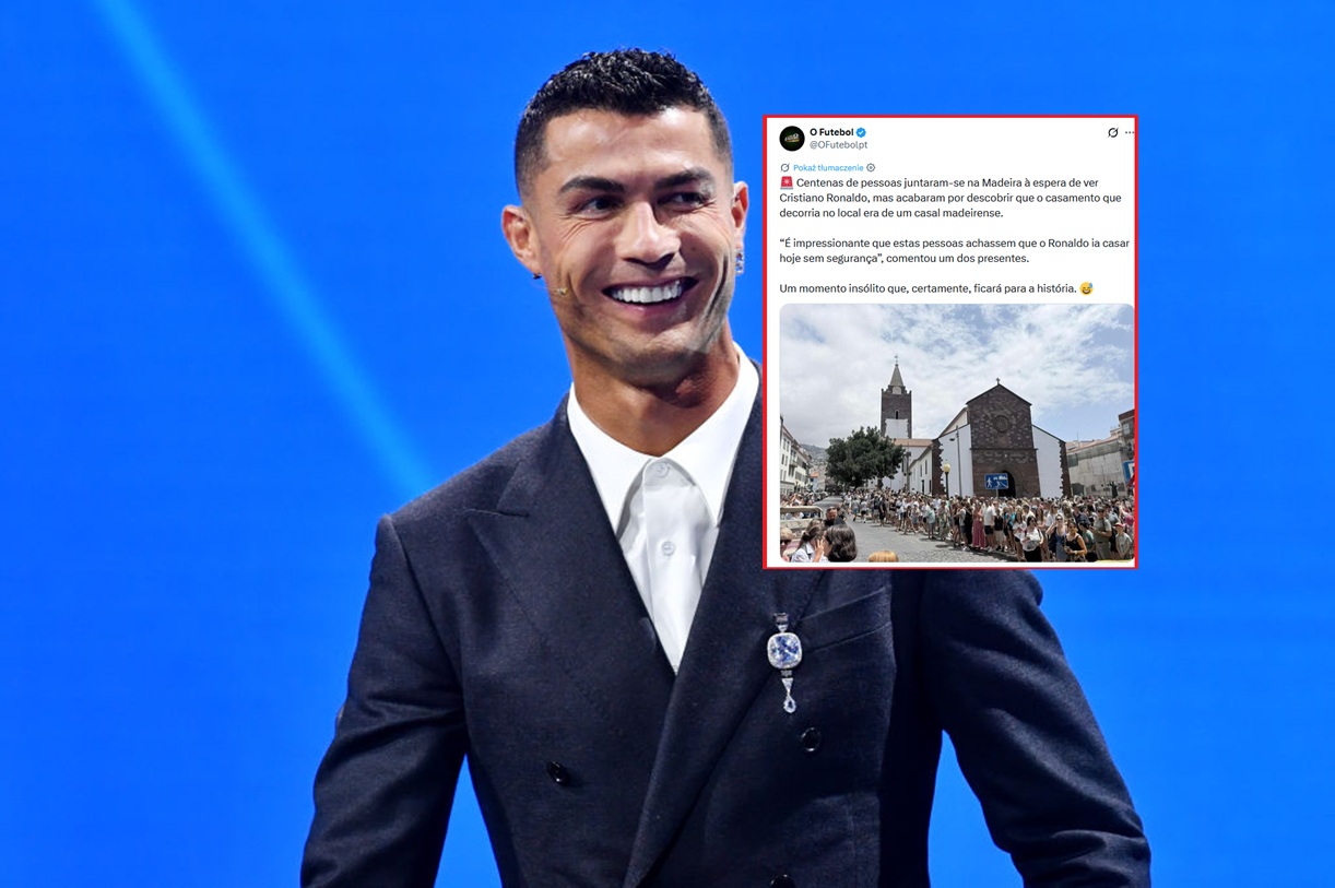 Setki gapiów czekało pod katedrą na ślub Ronaldo. Zaskakujący finał