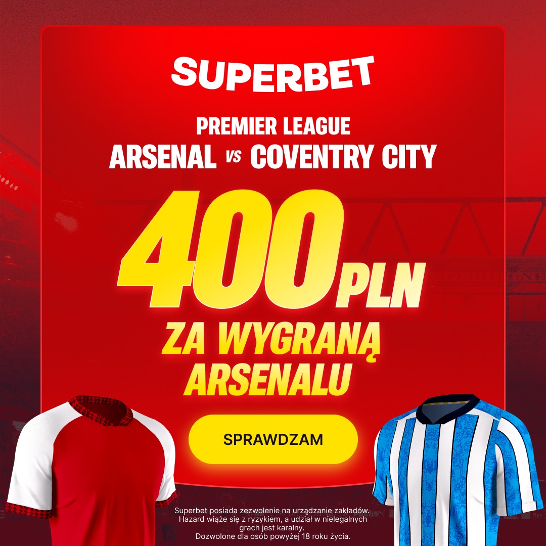 Szalona promocja. 400 zł bonusu za wygraną Arsenalu z beniaminkiem