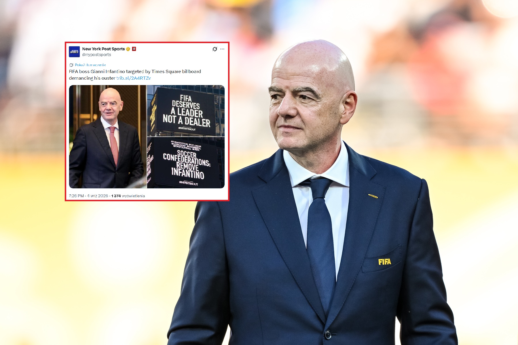 Brutalna szpila w Infantino. Tylko spójrz, jak go nazwali