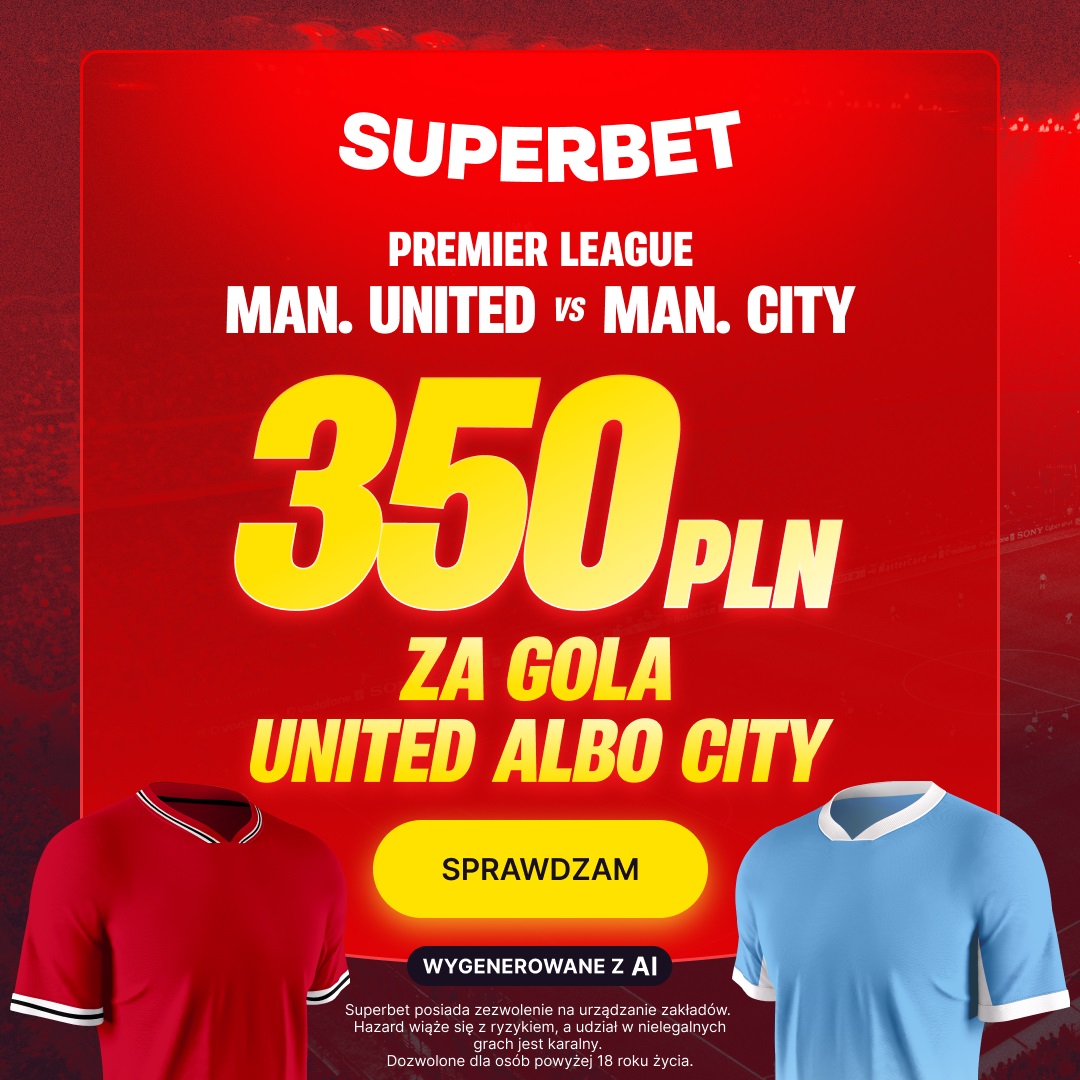 Hit! Bonus 350 zł za gola United lub City w derbach Manchesteru