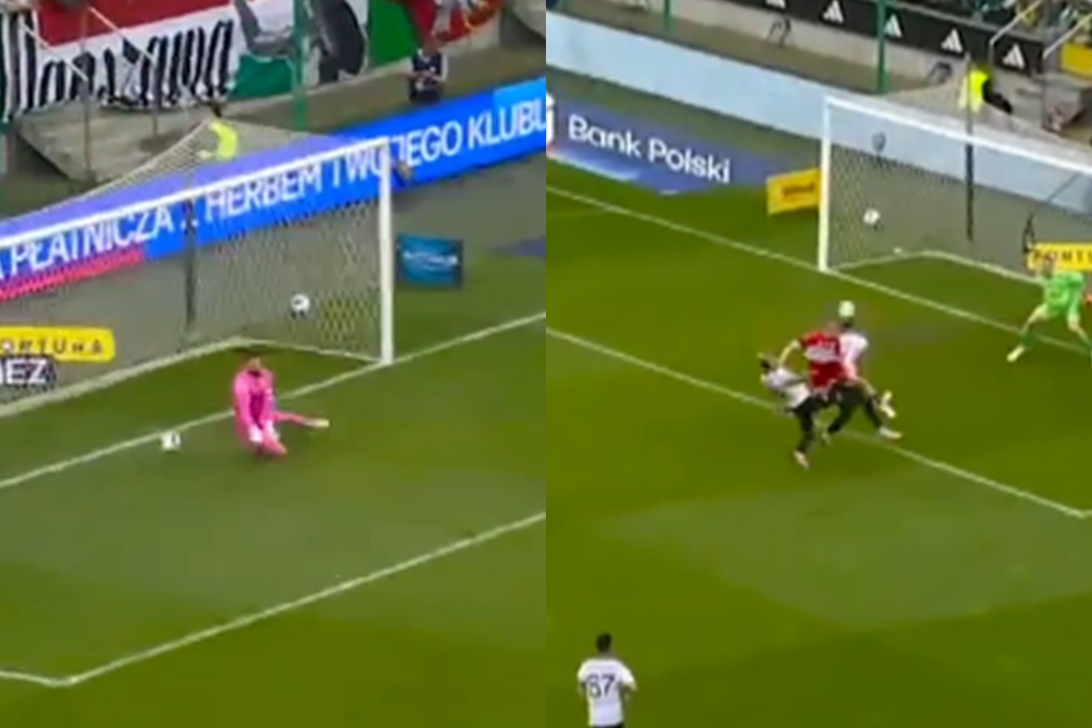 Strzał w środek bramki i gol. Potworny błąd bramkarza Widzewa
