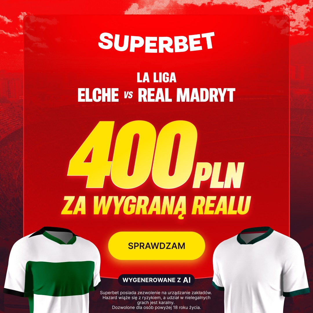 Wielka okazja! 400 zł bonusu za wygraną Realu Madryt z outsiderem La Liga