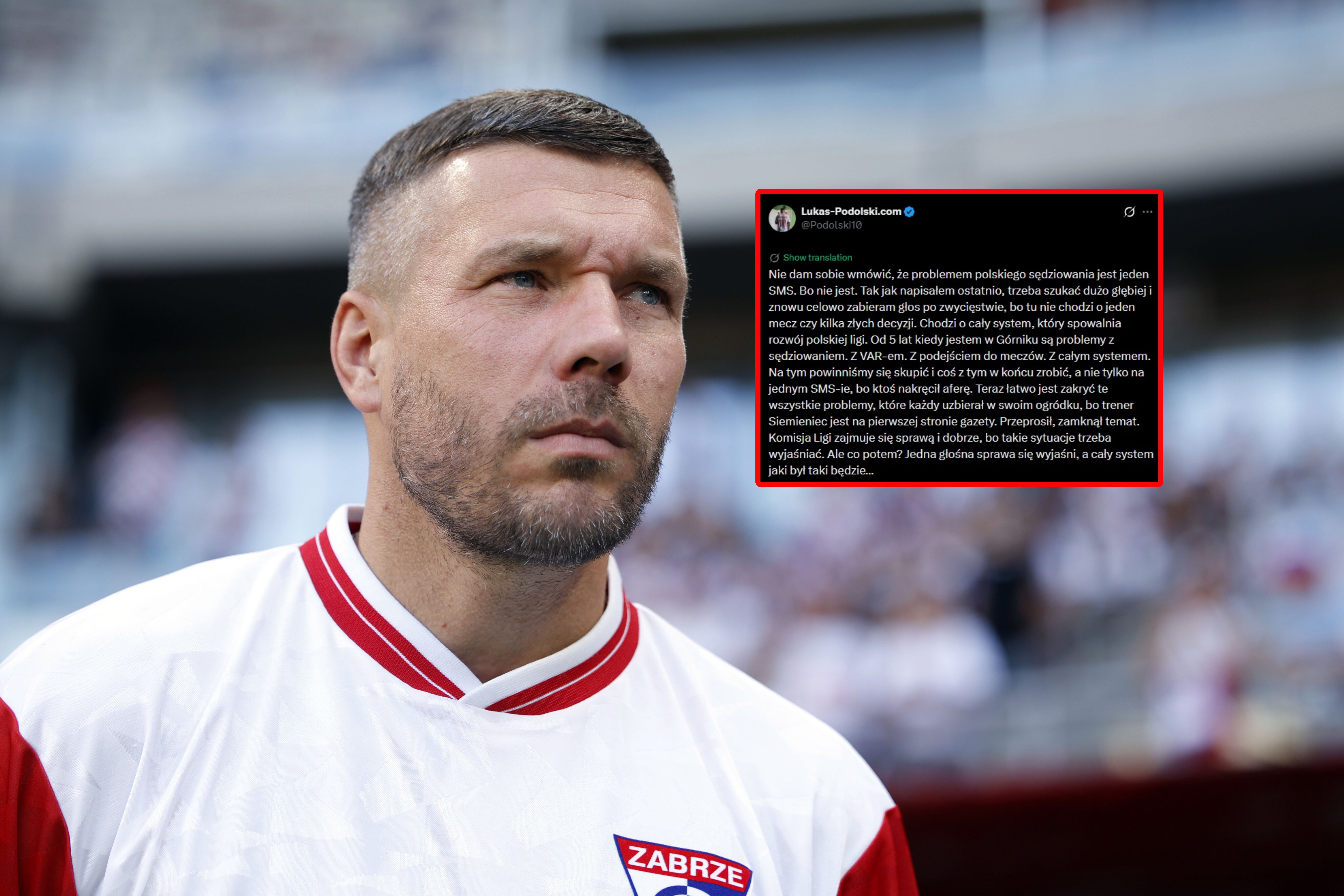 Podolski wprost o sędziowaniu w Polsce. "Jeden SMS nie jest problemem"