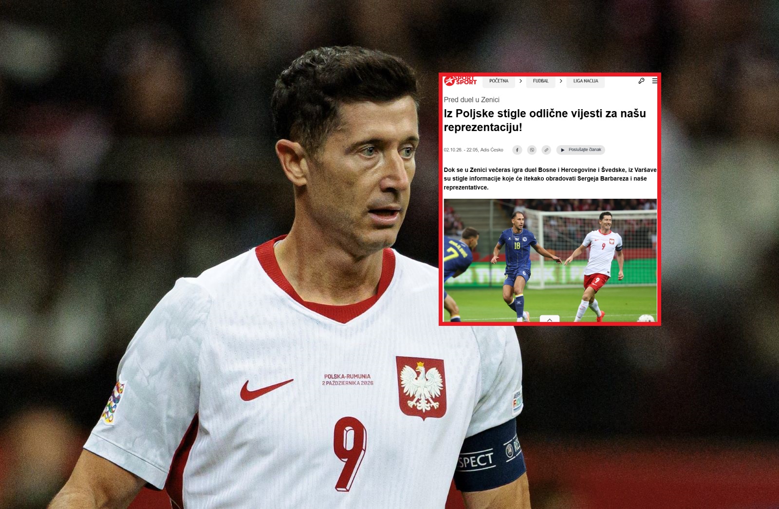 "Znakomite wieści". Bośniacy piszą wprost o karze dla Lewandowskiego
