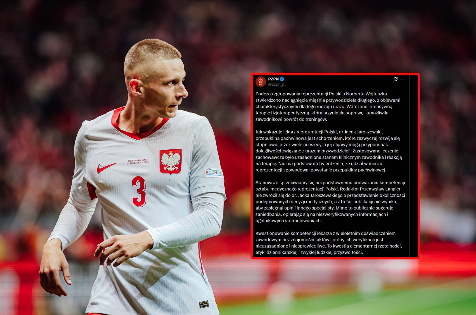 PZPN odniósł się do urazu kadrowicza. "Stanowczo sprzeciwiamy się"
